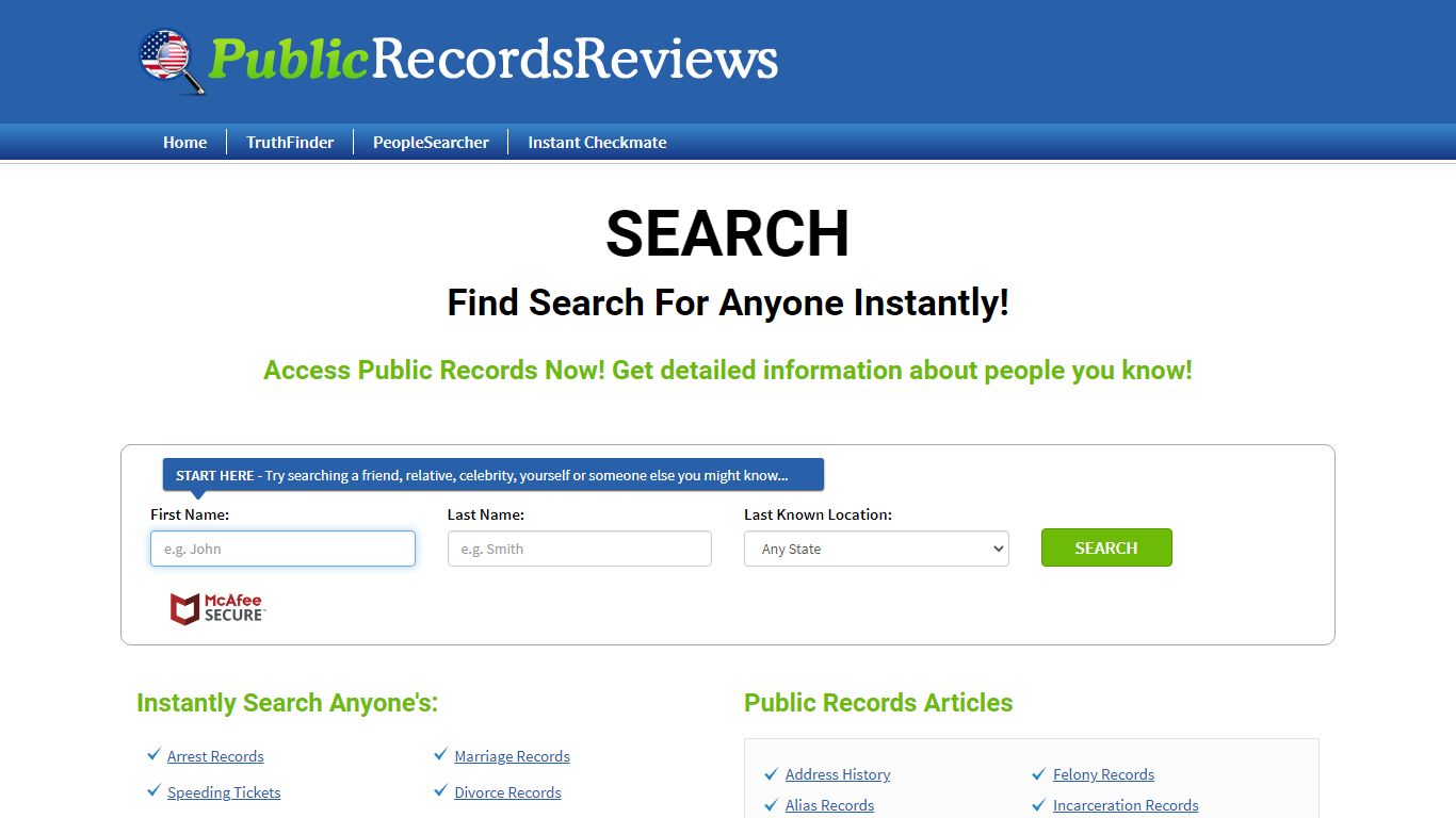 Find Search For Anyone Instantly! - Public Records Reviews